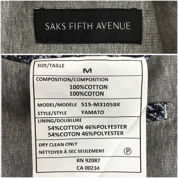 Saks Fifth‎ Mens Blazer Sport Coat Two Button Jacket Cotton 40 Slim Casual Suits - Picture 8 of 13